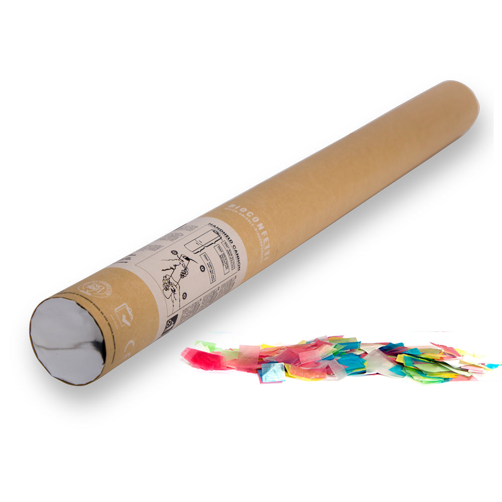 Carton 25 - BioConfetti Handheld Cannon 60CM - Multicolour