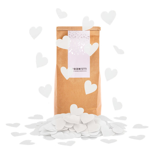 BioConfetti Hearts Ø 55mm - White